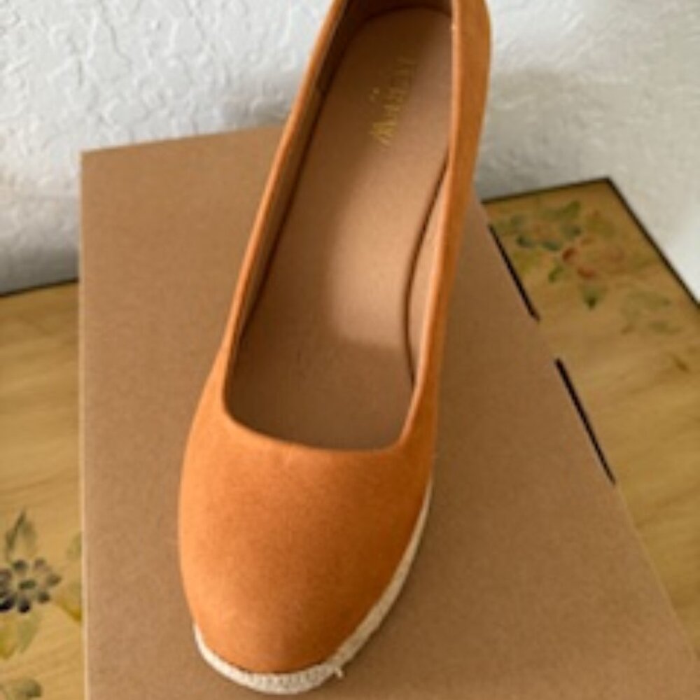 J. Crew Factory - Sueded Espadrille - Size 8, Pale Clay